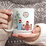 Personalised Christmas Family Portrait Mugs - Our First Christmas Together