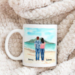 Personalised Mugs - Anniversary Gifts - Couple Mugs - Love You To The Beach And Back - Valentines, Birthday gifts - Boyfriend, Girlfriend, Husband, Wife Gifts
