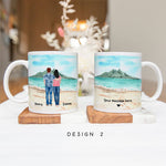 Personalised Mugs - Anniversary Gifts - Couple Mugs - Love You To The Beach And Back - Valentines, Birthday gifts - Boyfriend, Girlfriend, Husband, Wife Gifts