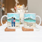Personalised Mugs - Anniversary Gifts - Couple Mugs - Love You To The Beach And Back - Valentines, Birthday gifts - Boyfriend, Girlfriend, Husband, Wife Gifts