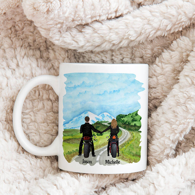 Personalised Mugs - Anniversary Gifts - Motorcycle Couple Mugs - You're My Ride or Die - Valentines, Birthday gifts - Boyfriend, Girlfriend, Husband, Wife Gifts