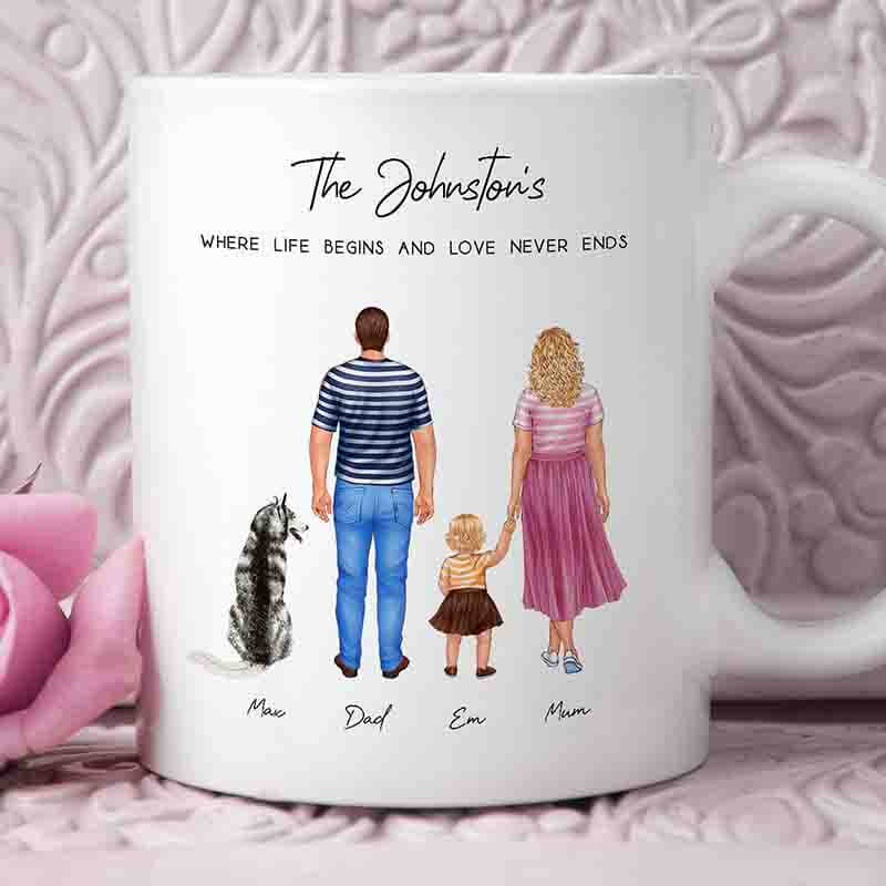 Up To 6 - Personalised Mugs - Family Portraits - Housewarming Gift Ideas - Family, Mother's Day, Father's Day Gifts