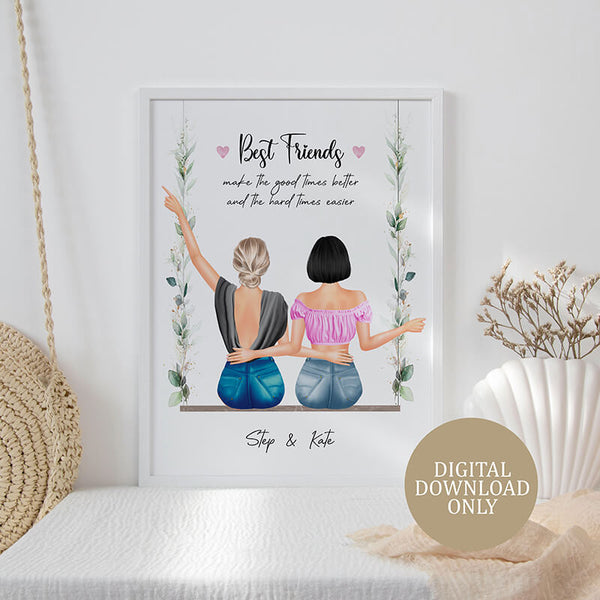 Up To 3 Personalised Prints Friendship Gifts Best Friends 2 Mintedhaus Australia