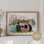 Personalised Family Prints - Fall Mountain Lake