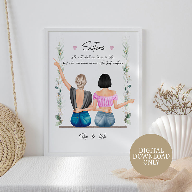 Up To 3 - Personalised Prints - Sisters Gifts - Sisters Presents