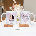 Up to 4 - Personalised Sister Mugs - Sisters Never Apart