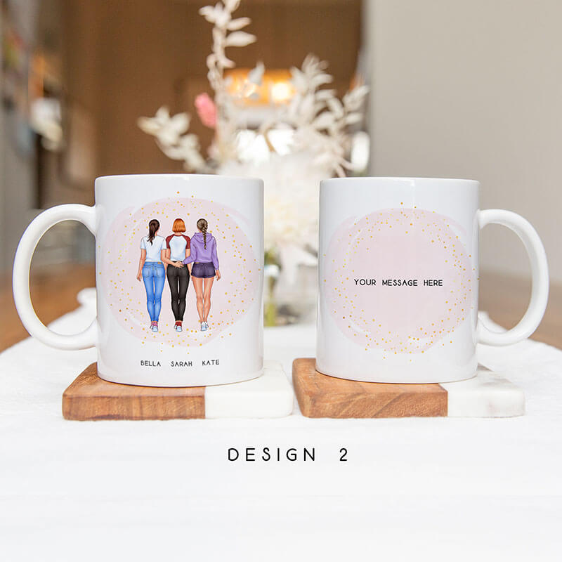 Up to 5 - Personalised Best Friends Mug - Life Is Beautiful With Friends