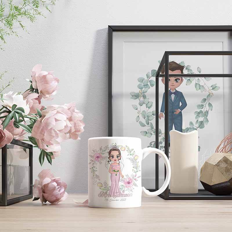 Wedding Gifts - Personalised Mugs - Engagement Present Ideas - Custom Mugs For Couples - Bride and Groom Couple Mugs - Mr and Mrs