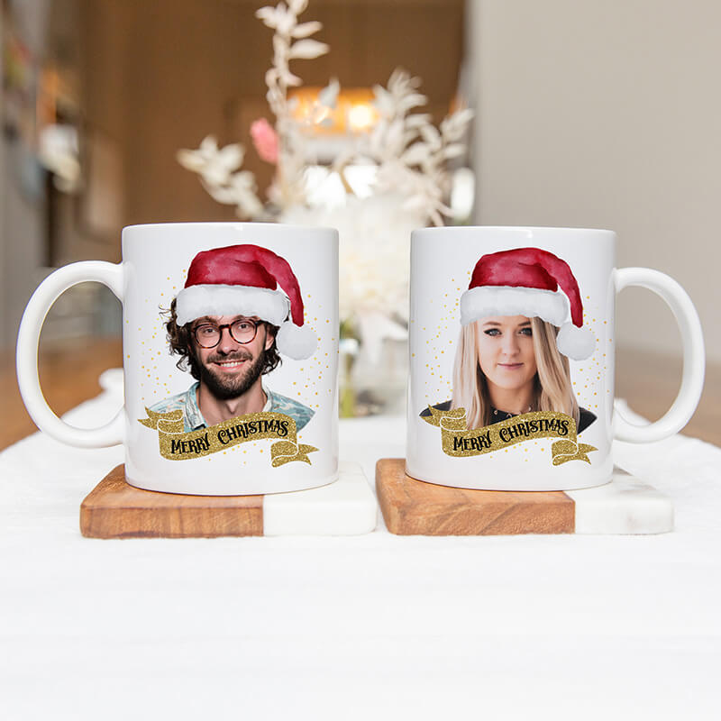 Personalised Christmas Photo Mugs - Merry Christmas - 2