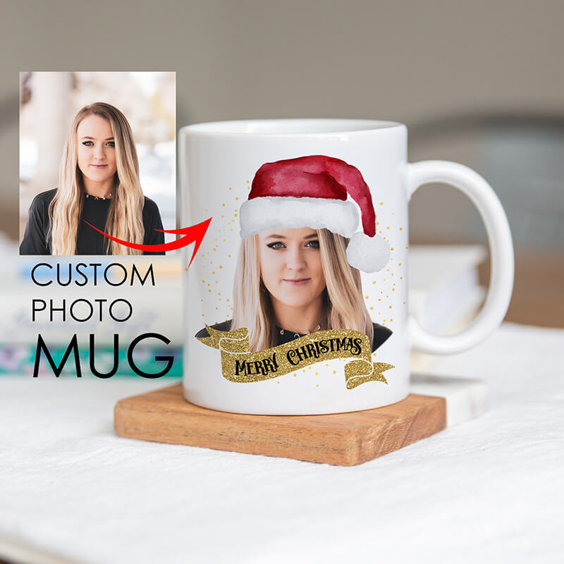 Personalised Christmas Photo Mugs - Merry Christmas - 2