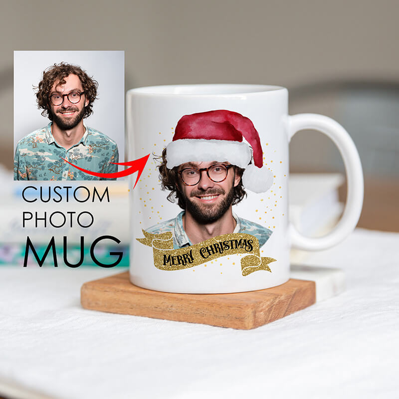 Personalised Christmas Photo Mugs - Merry Christmas - 2