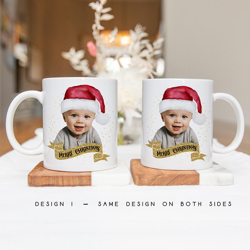 Personalised Christmas Photo Mugs - Merry Christmas - 2