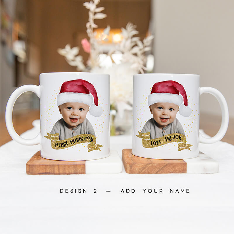 Personalised Christmas Photo Mugs - Merry Christmas - 2