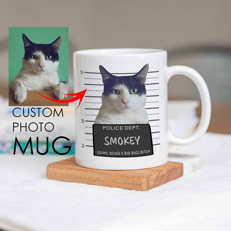 Photo Mugs - Personalised Dog Mug - Custom Mugs with Pet Picture - Unique Gifts for Dog Cat Lovers- Mugshot