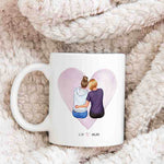 Up To 4 - Personalised Mugs - Mother and Daughter Portraits  - Mother's Day Gifts for Mum - Birthday Gifts For Mom From Daughter