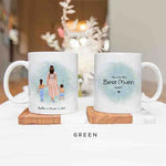 Up To 3 Kids - Personalised Mugs - Mum & Kids Portraits  - Mother's Day Gifts for Mum, Daughter & Son - Birthday Gifts For Wife