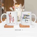 Up To 3 Kids - Personalised Mugs - Mum & Kids Portraits  - Mother's Day Gifts for Mum, Daughter & Son - Birthday Gifts For Wife - 2