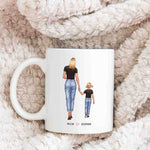 Up To 3 Kids - Personalised Mugs - Mum & Kids Portraits  - Mother's Day Gifts for Mum, Daughter & Son - Birthday Gifts For Wife - 2