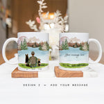 Personalised Mugs - Pet Portrait - Dog Mug - Dog Gifts For Dog Lovers - Dog Dad - Fall Mountain Lake