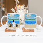 Personalised Mugs - Pet Portrait - Dog Mug - Dog Gifts For Dog Lovers - Dog Dad - Beach