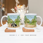 Personalised Mugs - Pet Portrait - Dog Mug - Dog Gifts For Dog Lovers - Dog Dad - Mountain