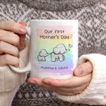 New Mum Gifts - Mum Mugs - Mother's Day Gift Ideas - Personalised Mugs - First Mothers Day Gift Ideas - Rainbow Elephant