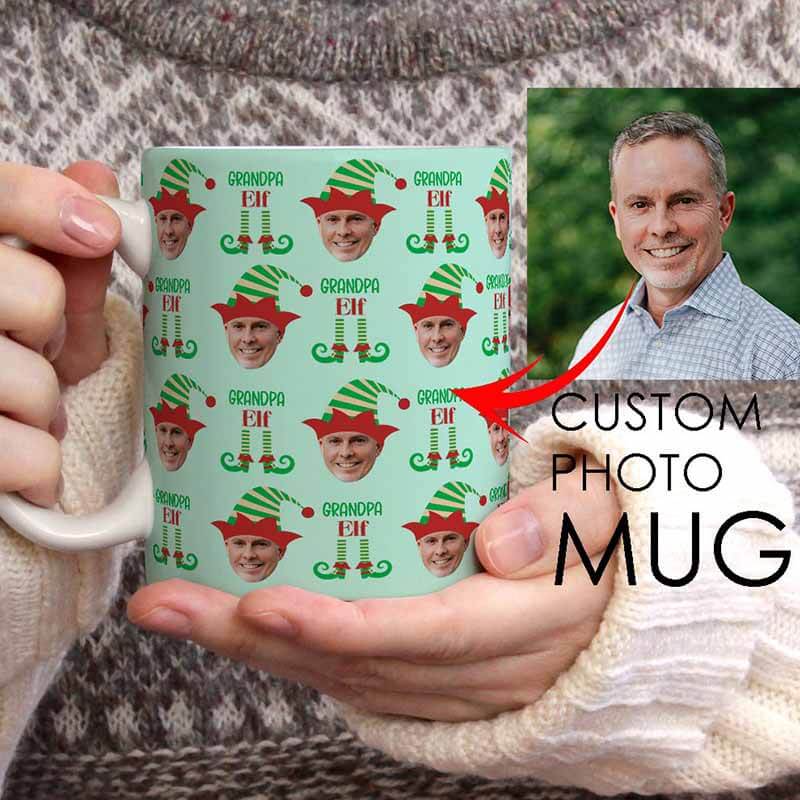 Personalised Christmas Mugs - Photo Mugs - Elf
