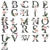 Personalised Mugs - Initial, Name - Pink & Peach Rose