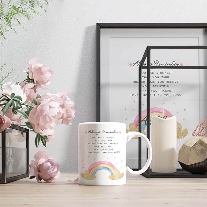 Personalised Positive Affirmation Rainbow Mug - Always Reminder
