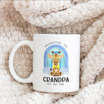 Pregnancy Announcement - Personalised Mugs - Pregnancy Reveal Grandparents - Rainbow Giraffe