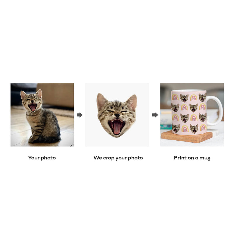 showing how to make personalised photo mugs with pet photo